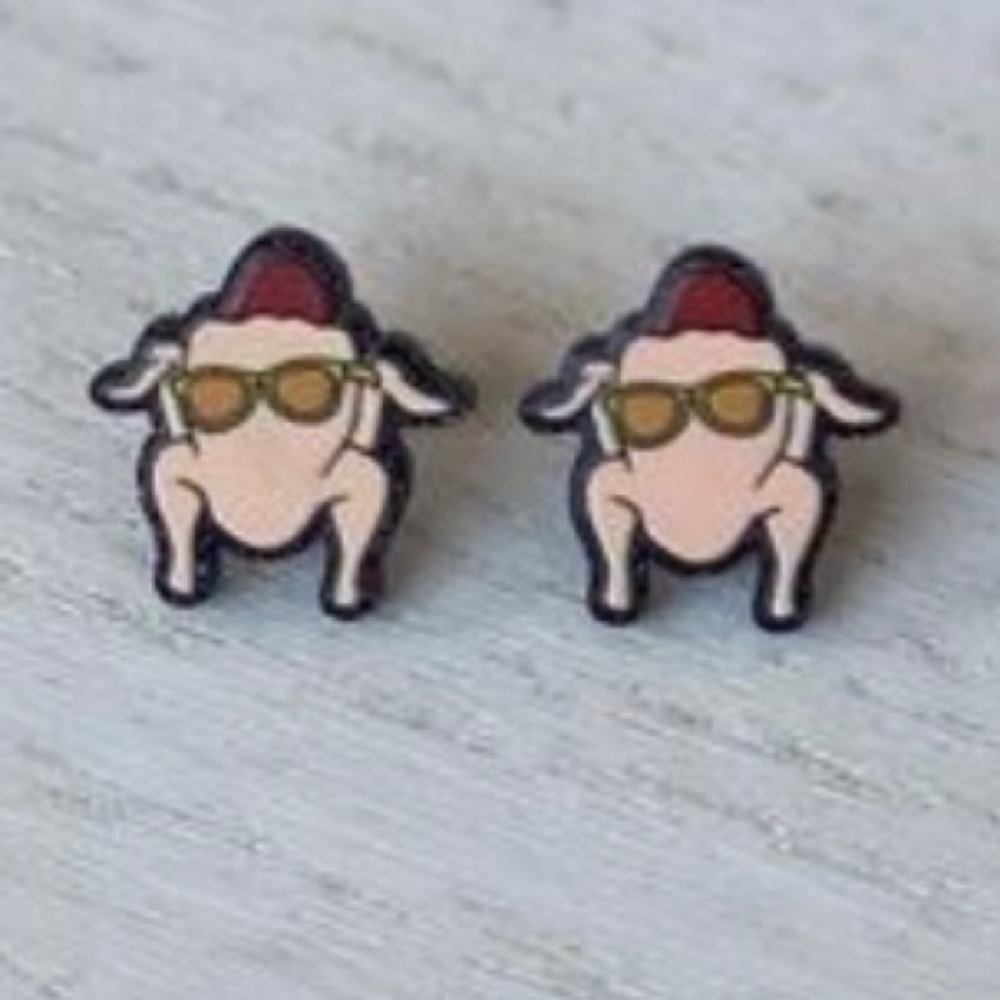 New F•R•I•E•N•D•S Acrylic Turkey earrings